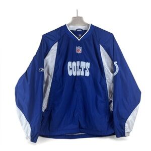 NFL Colts Reebok Windbreaker Jacket Pullover On Field Apparel Mens XL NWOT